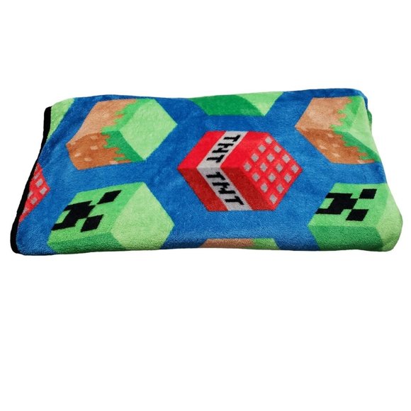 Minecraft Fleece Twin Blanket Kid Plush Throw Cover All Over Print 88 in x 56 in - Picture 3 of 7